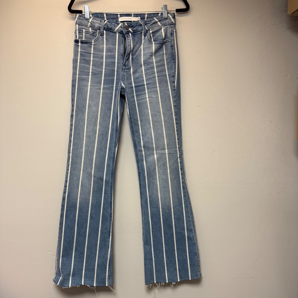 Disclosed Flare Jeans Womens 5/27 Blue White Excellent DD3269STR High Rise